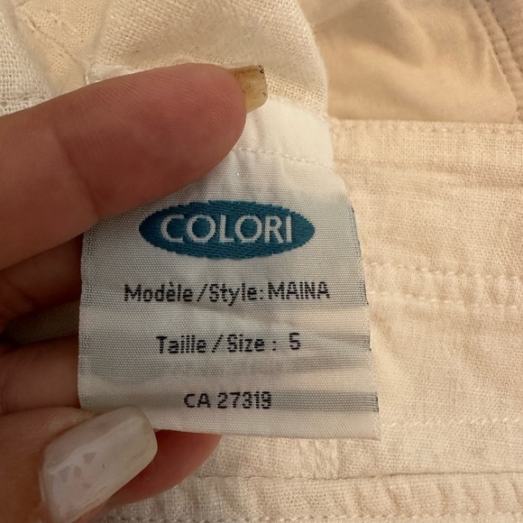 Colori White Linen Blend Cargo Pants Size 5 - Picture 6 of 8